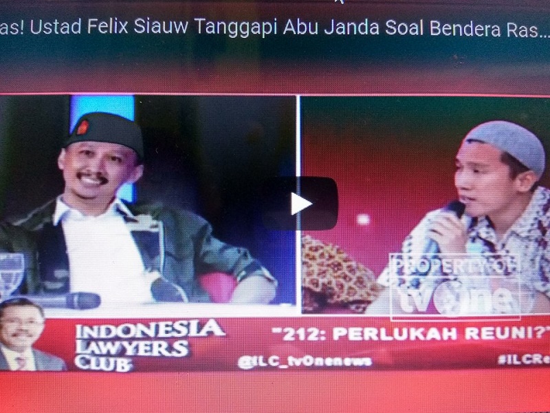 Ini Vidio Debat Seru Abu Janda vs Felix Siauw soal Bendera Rasulullah di Acara ILC