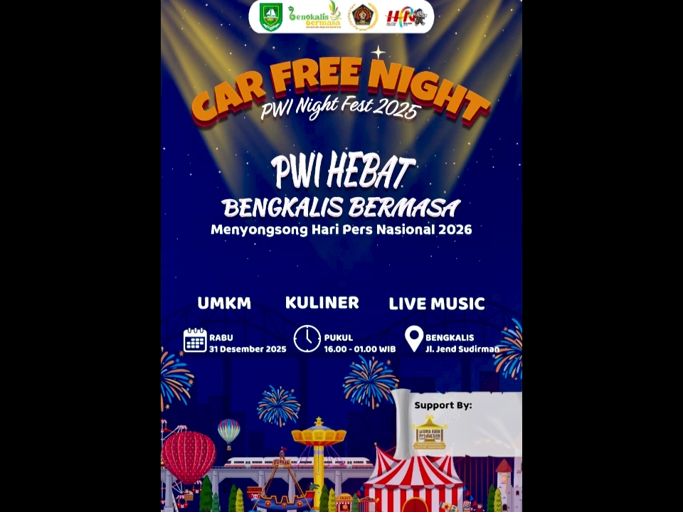 PWI Night Fest 2025 di Bengkalis, Ada Doa dan Galang Dana Kemanusiaan Juga UMKM