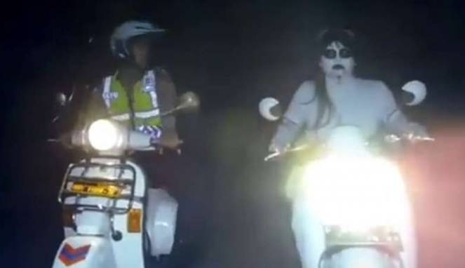 Video Saat Polisi Bogor Dibuat Gemetaran Tilang Kuntilanak