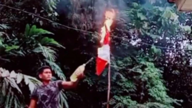 Bendera Merah Putih Dibakar, Polisi: Pelaku Tinggal di Malaysia