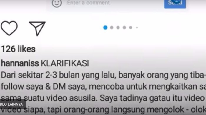 Video Panasnya Viral di Internet, Akun Instagram Hanna Anissa Ini Buat Klarifikasi Mengejutkan!