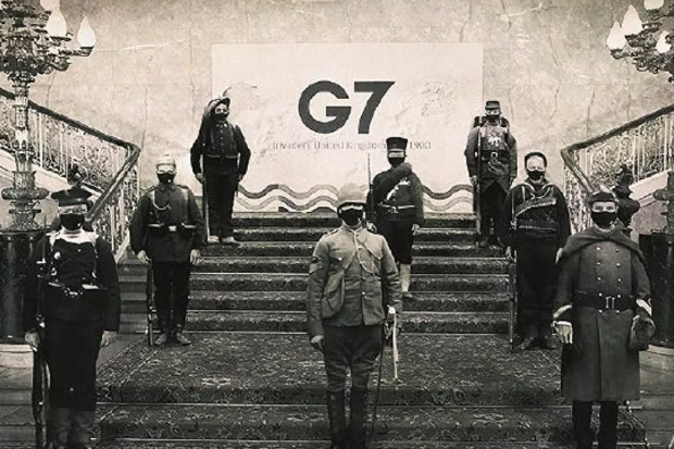 Seniman China Ubah Foto Bersama Menlu G7
