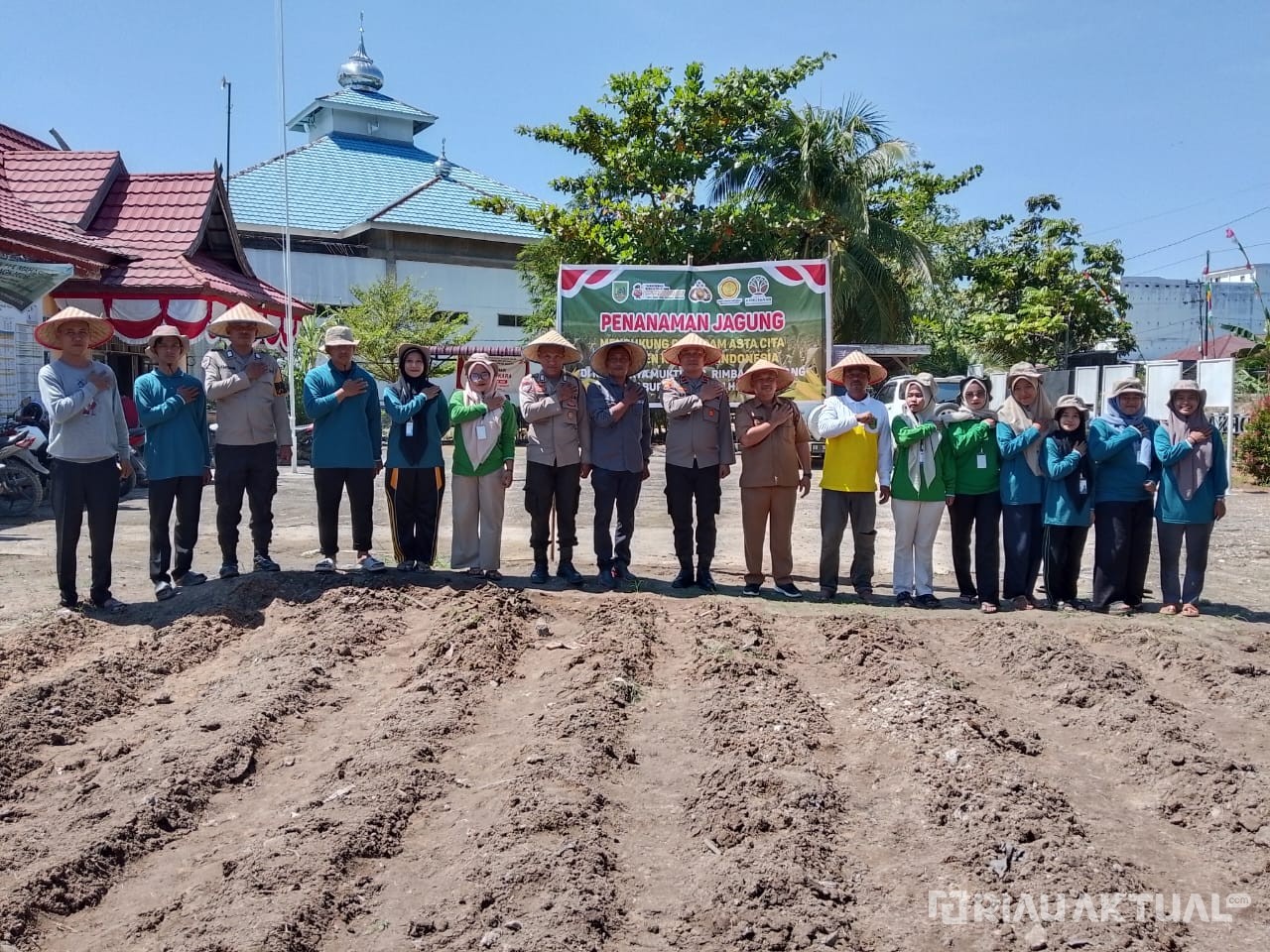Kapolsek Rimba Melintang Pimpin Penanaman Jagung Kuartal III Dukung Ketahanan Pangan Nasional di Rohil
