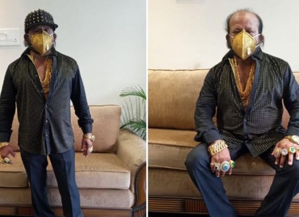 Wow! Tiru Model N-95, Pengusaha Ini Kenakan Masker Emas Senilai Rp69 Juta