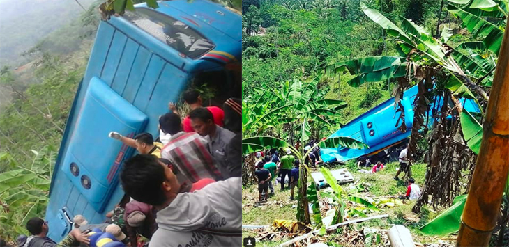 Merinding.. Ini dia Penampakan Video Bus Rombongan Catur Putra Raya Terjun ke Jurang