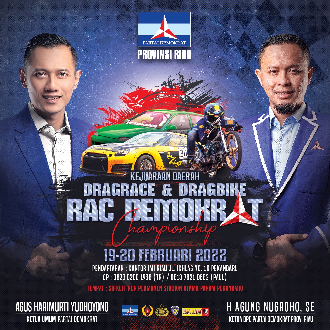 Demokrat Riau Gelar Kejurda Drag Race dan Drag Bike Piala AHY