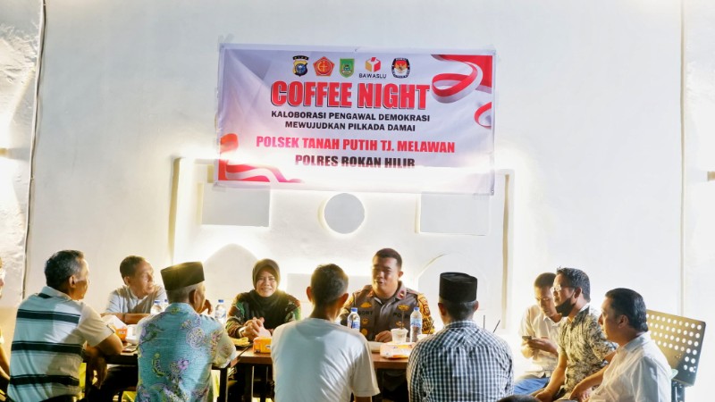 Kapolsek TPTM Gelar Coffee Night untuk Jaga Persatuan Pasca Pilkada 2024 di Tanah Putih Tanjung Melawan