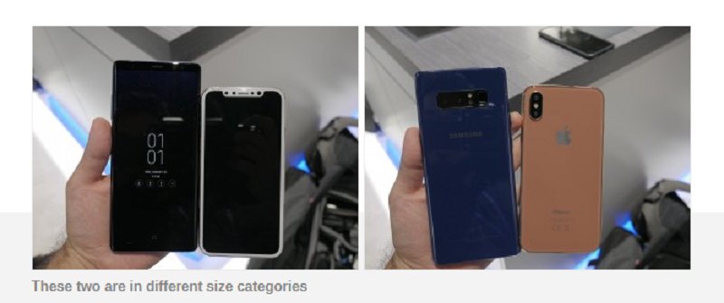 Nih, Perbedaan Ukuran Jumbo Galaxy Note 8 dengan iPhone 8