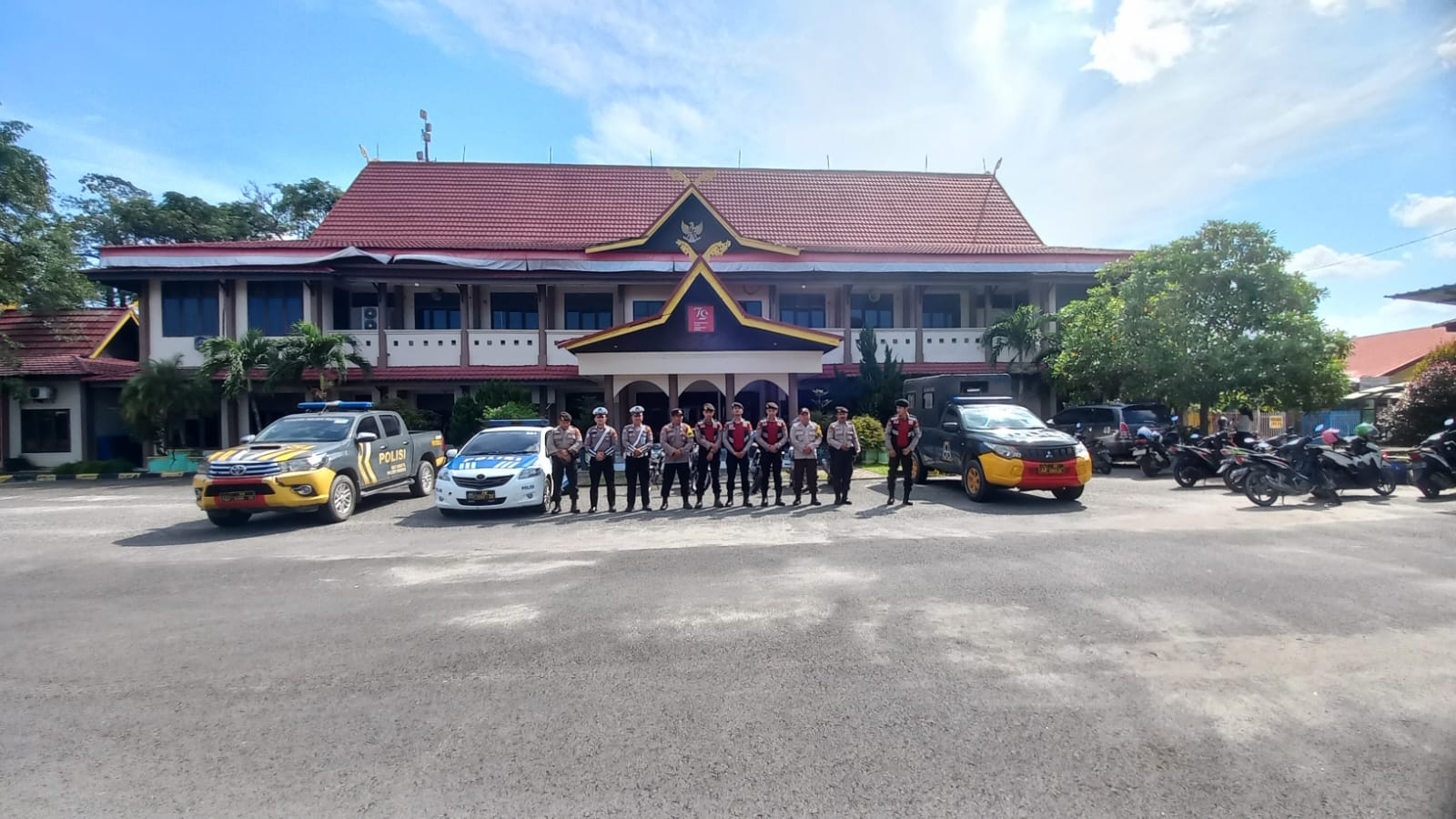 Polsek Mandau Laksanakan Patroli Skala Besar Menjelang Pelantikan Presiden RI