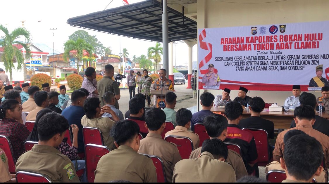 Sosialisasi Safety Riding dan Cooling System untuk Pilkada 2024, Kapolres Rohul Gandeng Pelajar dan Tokoh Adat