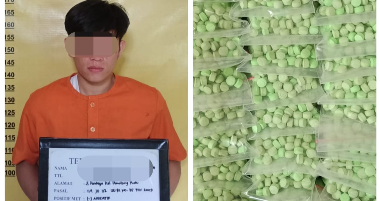 Tim Opsnal Polsek Bukit Raya Tangkap Kurir Ekstasi