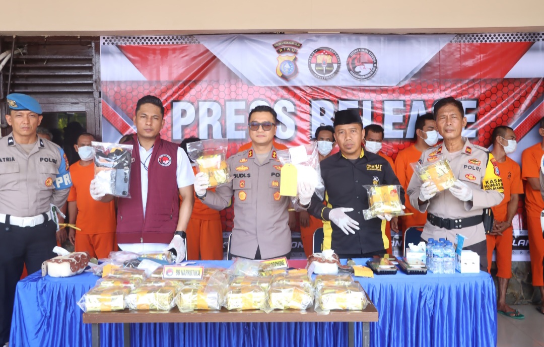 Jelang Pilkada, Polres Inhil Amankan 21,8 Kg Sabu dari Bandar Besar