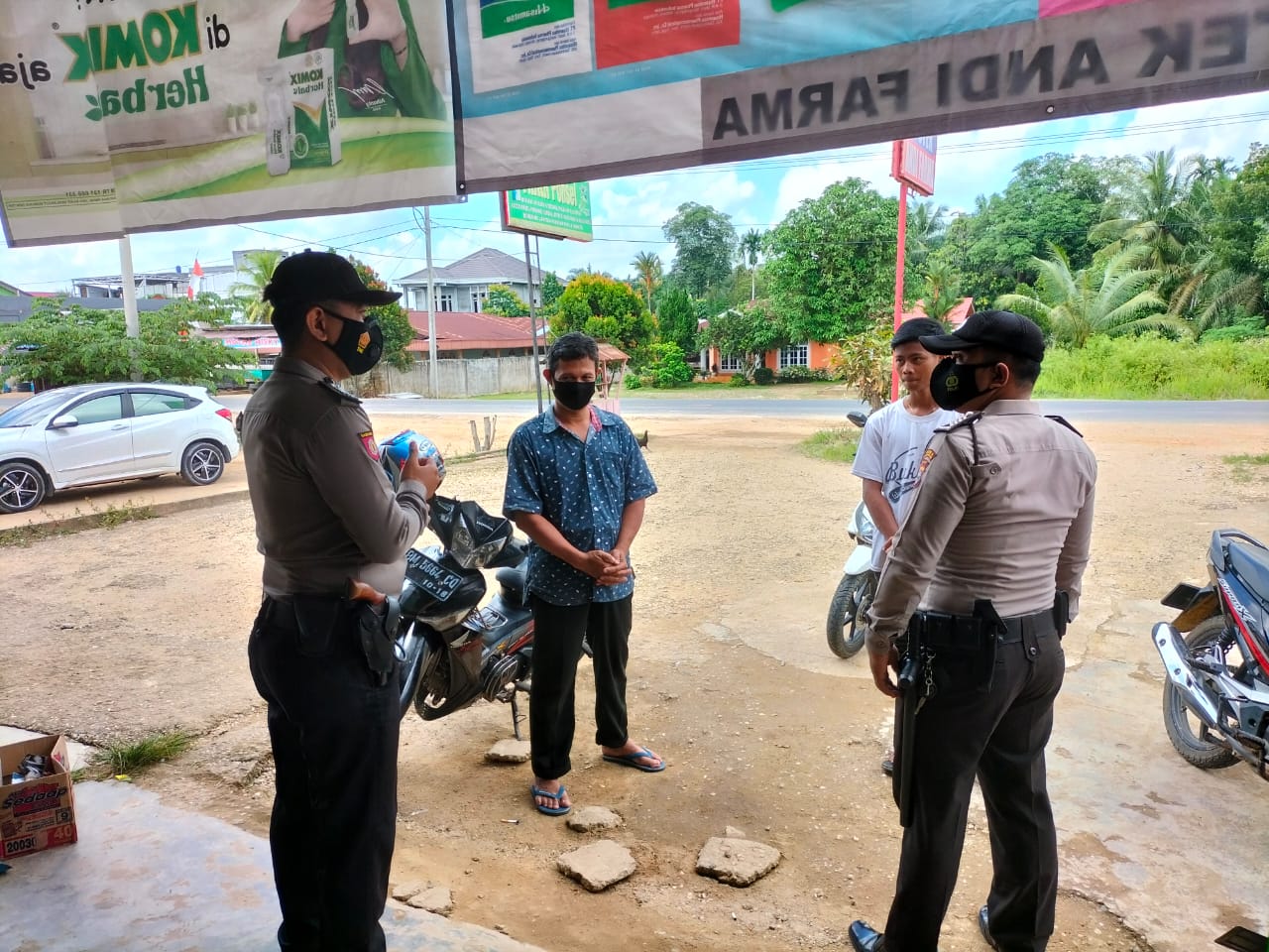 Tak Kenal Lelah, Polsek Pangkalan Lesung Terus Lakukan Upaya Cegah Penularan Covid-19