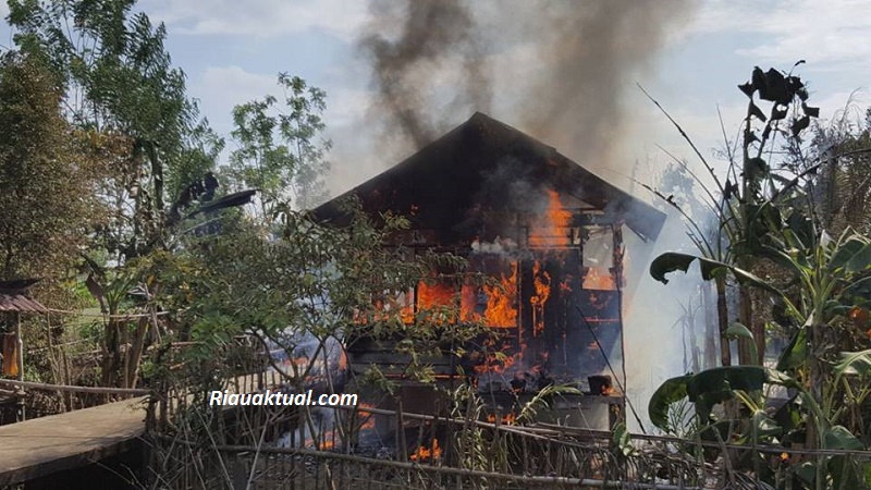Rumah Warga Pulau Madinah Kuansing Ludes dilalap Sijago Merah