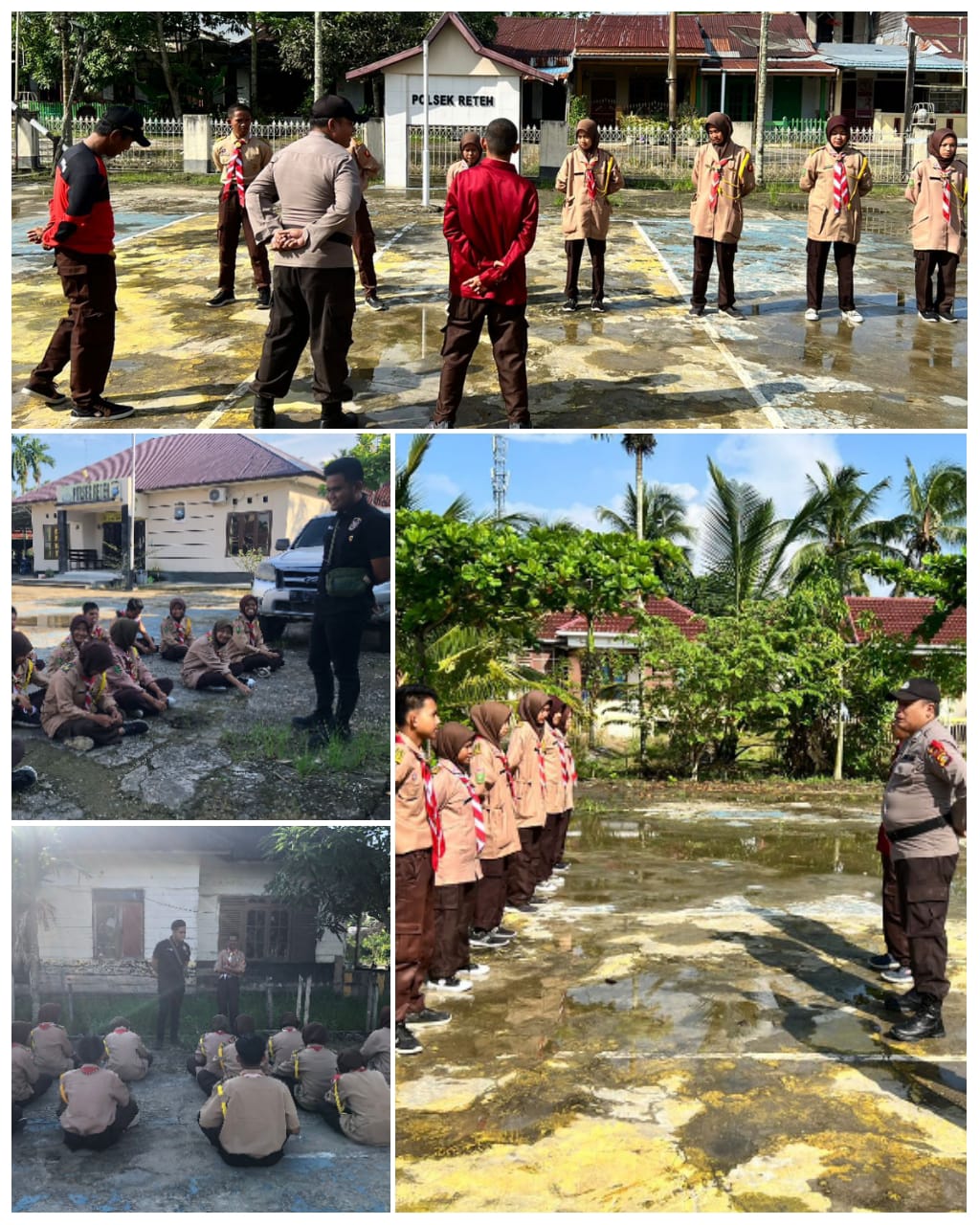 Pemberian Materi Baris Berbaris dan Peran Pramuka Saka Bhayangkara dalam Pemilu 2024