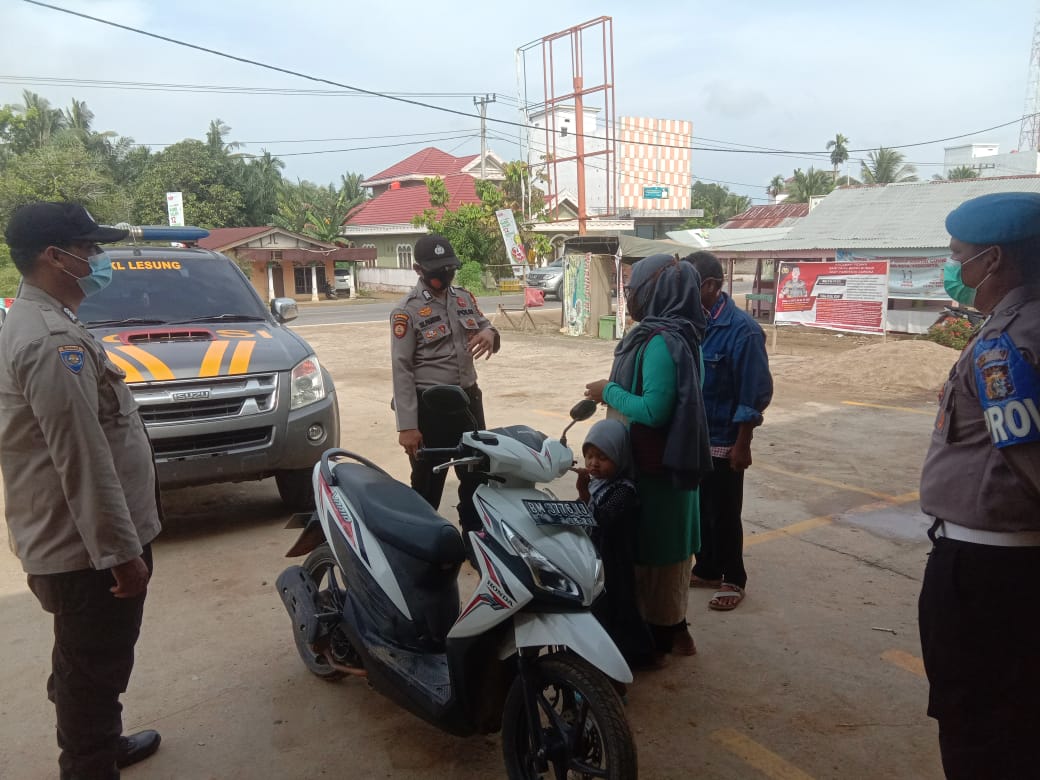 Pandemi Covid-19 Belum Berakhir, Polsek Pangakalan Lesung Terus Laksanakan Operasi Yustisi