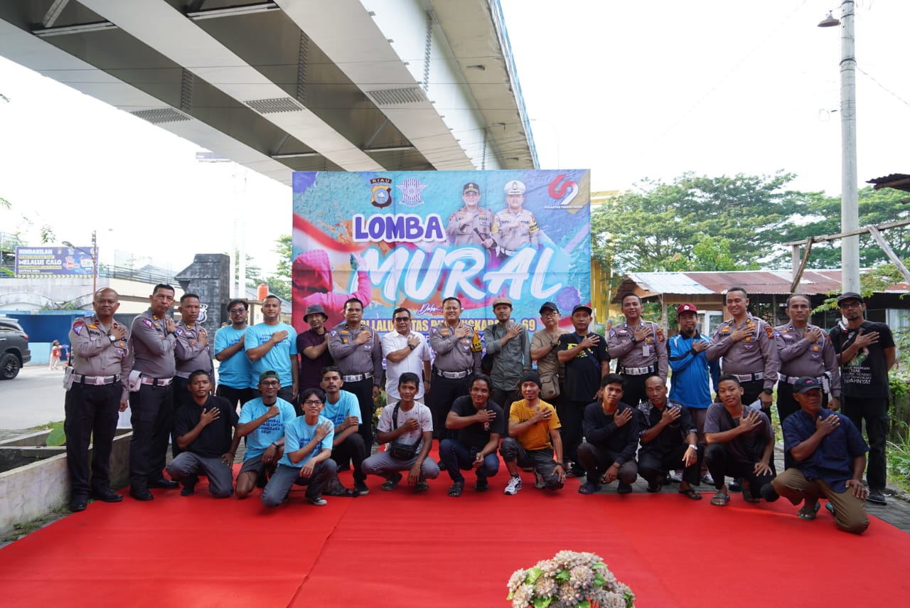 Ditlantas Polda Riau Gelar Lomba Mural Sambut Hari Lalu Lintas Bhayangkara ke-69