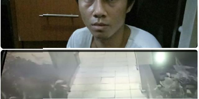 Pencuri Kipas Angin Terekam CCTV Sekolah