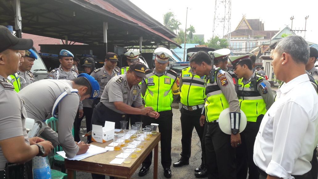 Satlantas Polres Inhil Mendadak Tes Urine