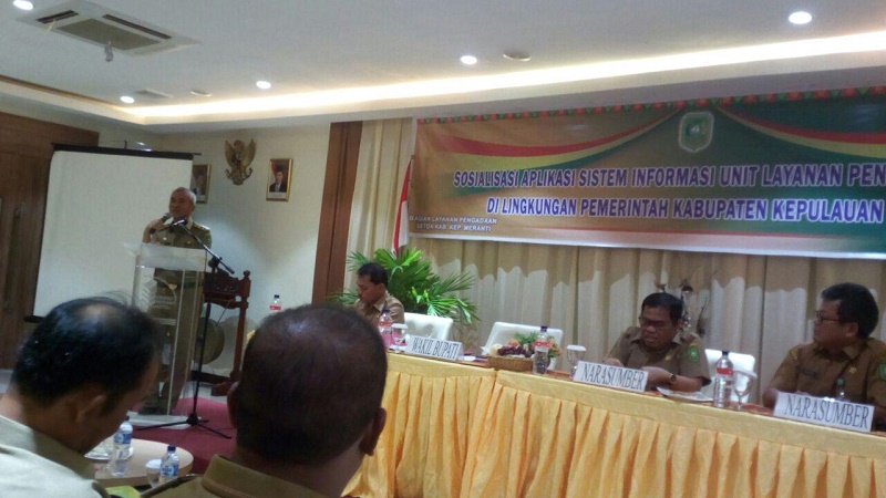 Buka Sosialisasi Aplikasi SULAP Layanan Pengadaan, Wabup Meranti Absen Kepala SKPD yang Tak Hadir