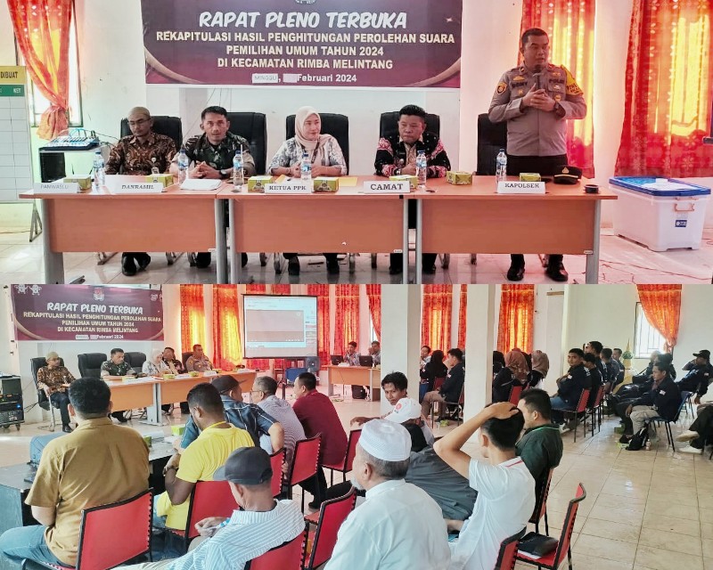 Kapolsek Rimba Melintang: Rapat Pleno Terbuka Pemilu 2024 di PPK Berjalan Aman dan Lancar