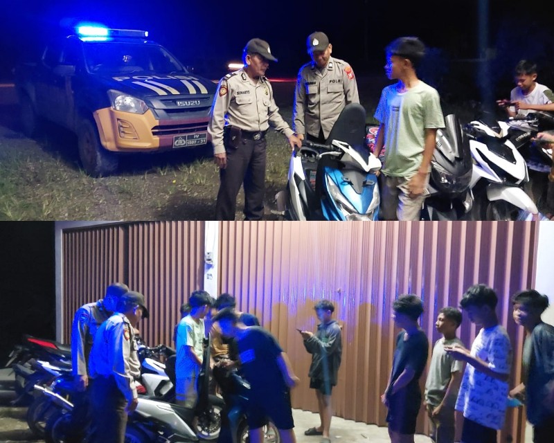 Blue Light Patrol Polsek Kemuning Cegah Balap Liar dan Ciptakan Pemilu Damai