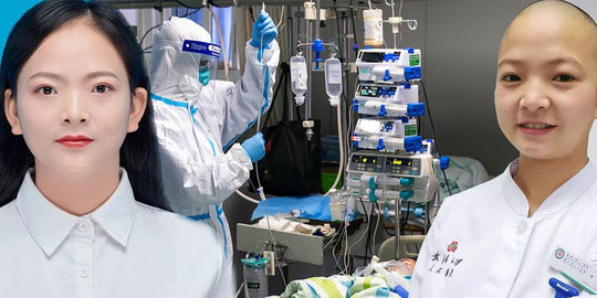 Pasien Virus Corona Semakin Melonjak, Perawat ini Putuskan Untuk Menggundul Rambutnya