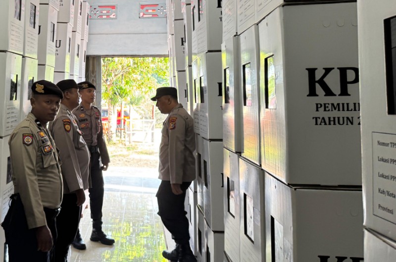 Polres Kuansing Perketat Pengamanan Gudang Logistik KPU untuk Pilkada 2024