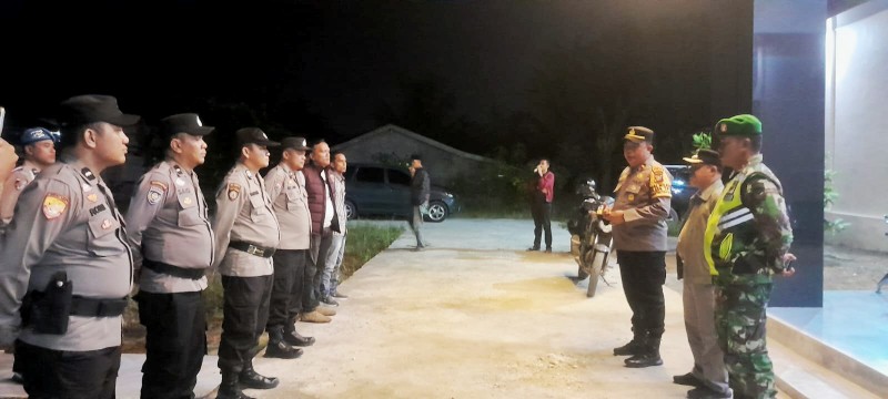 Ciptakan Kondisi Aman, Patroli Gabungan TNI-Polri Digelar Menjelang Pelantikan Presiden di TPTM Rokan Hilir