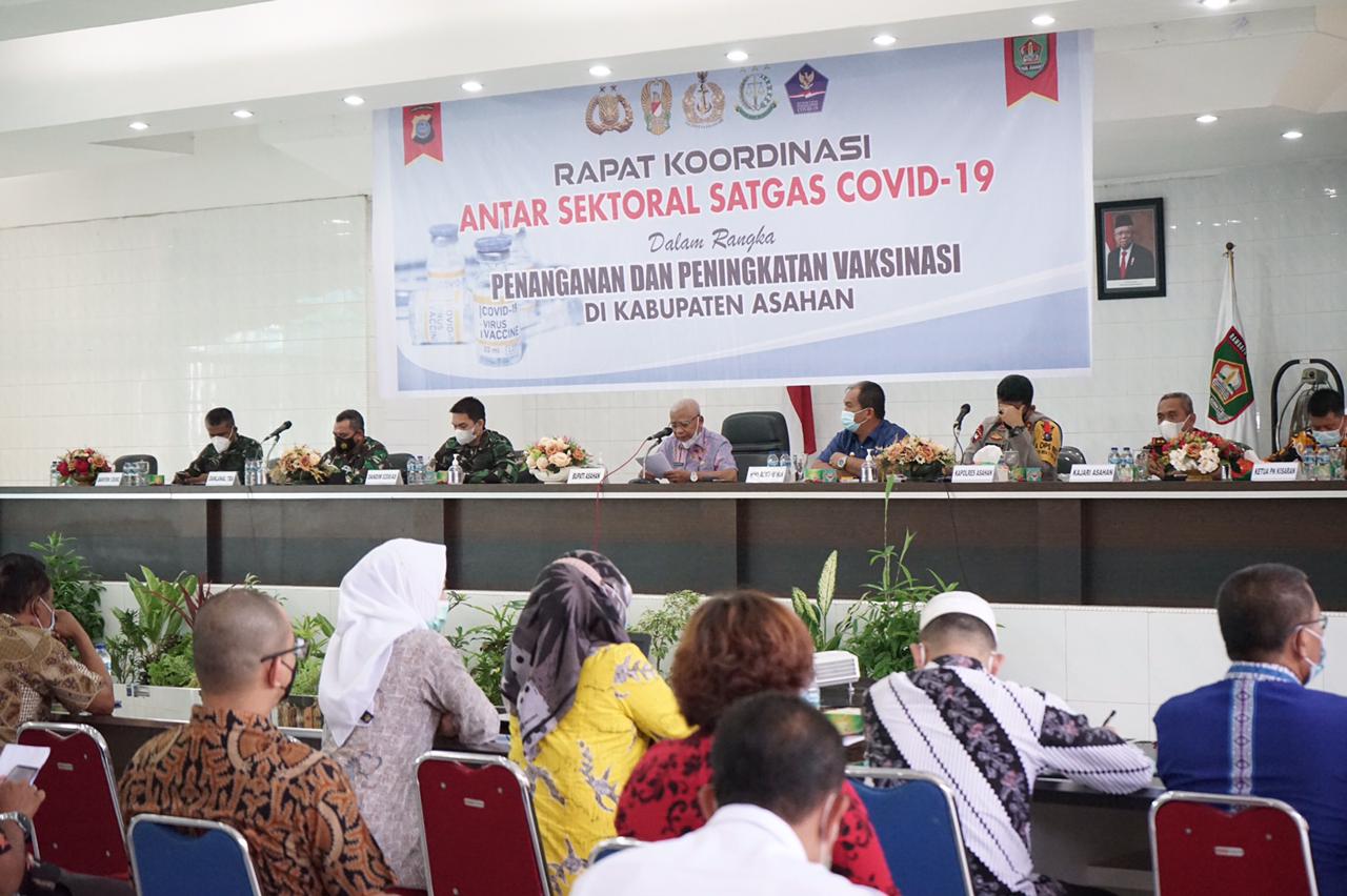 Rapat Koordinasi Antar Sektoral Satgas Covid-19 Dalam Rangka Penanganan dan Peningkatan Vaksin di Kabupaten Asahan