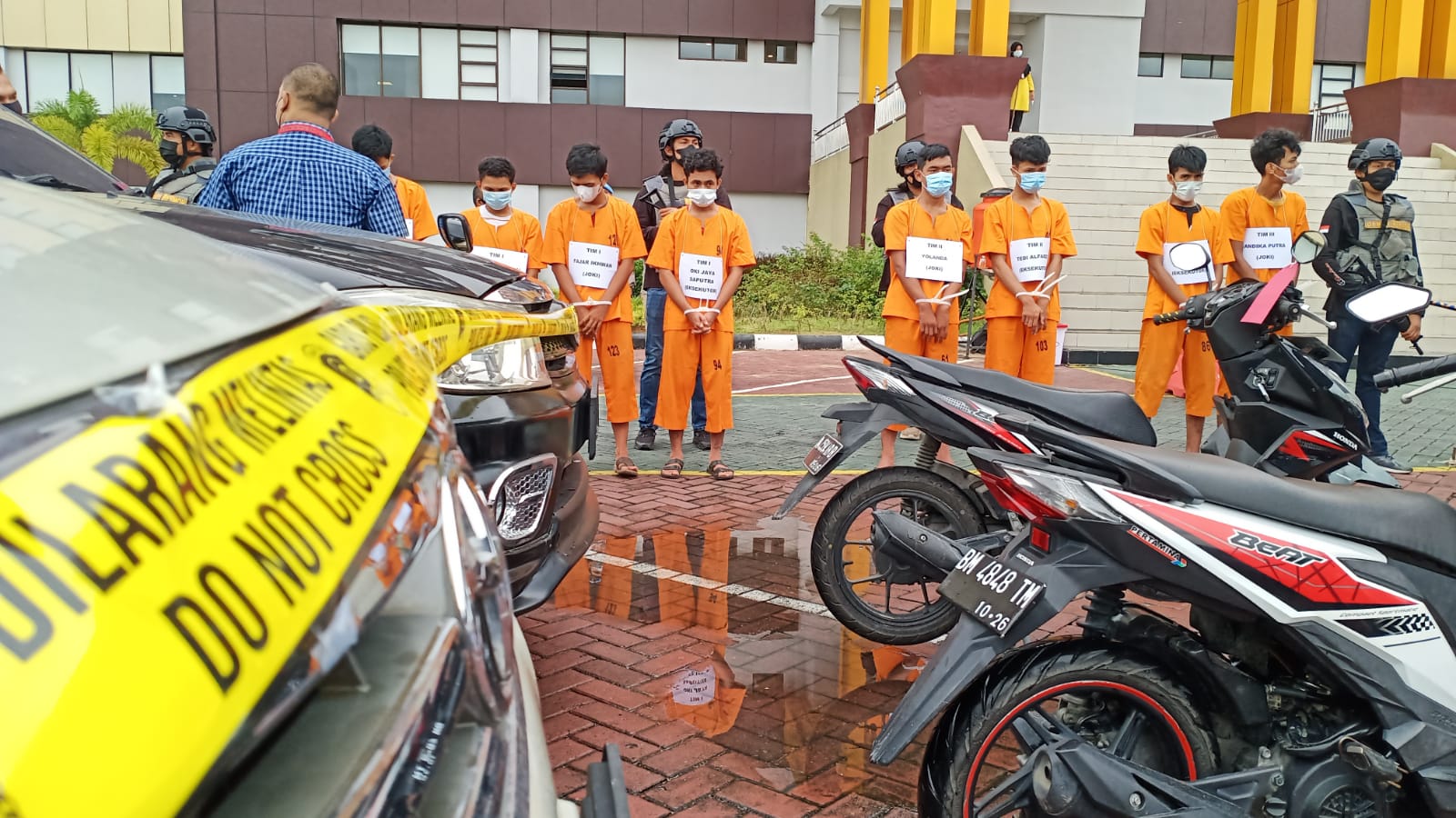 Beraksi 97 Kali, 9 Komplotan Jambret Ditangkap Polda Riau