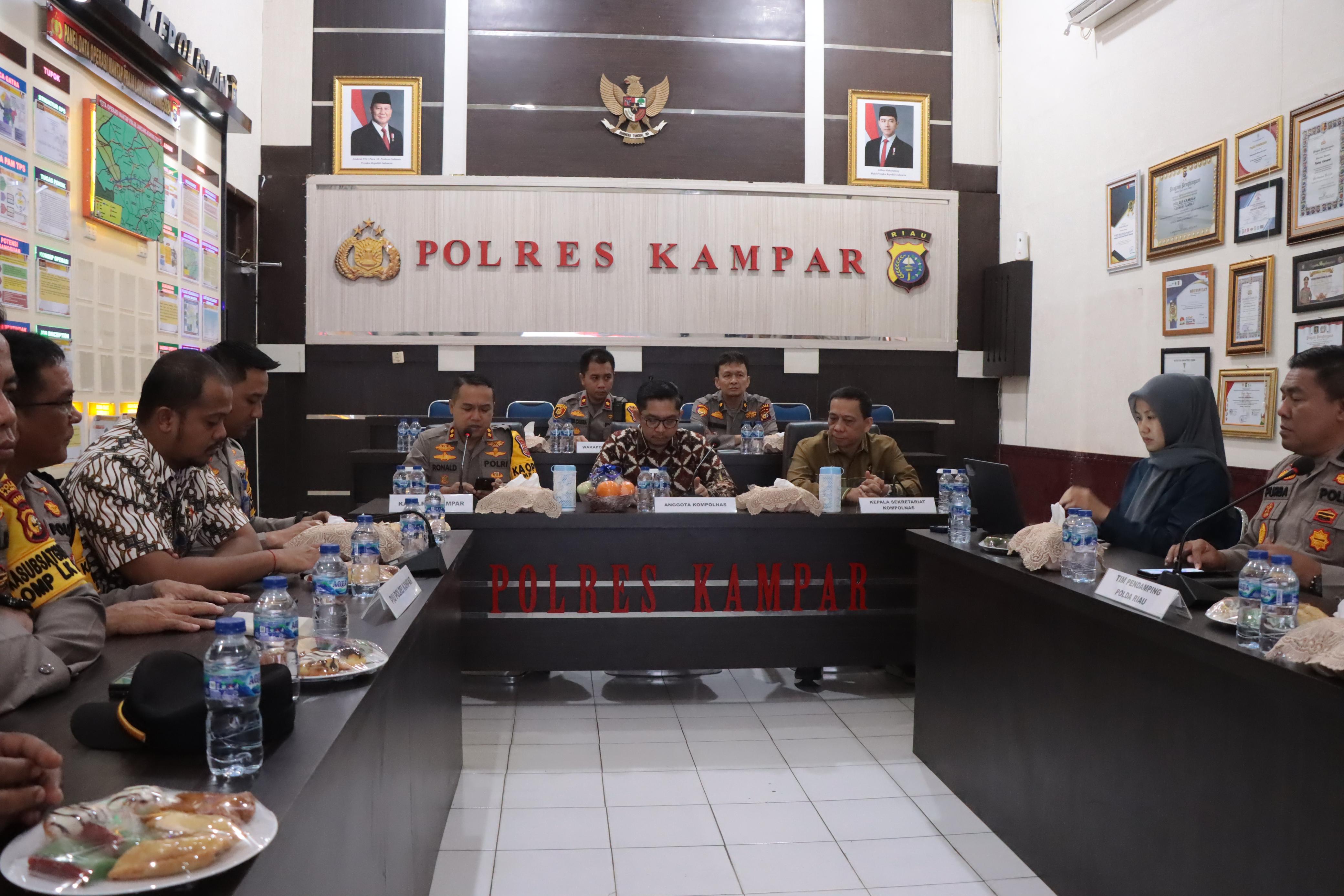 Kompolnas Pantau Pengamanan Pilkada Serentak di Polres Kampar