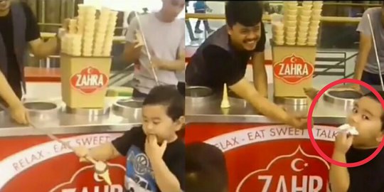 Video: Kesal Dikerjai Penjual Es Krim, Bocah ini Akhirnya Kunyah Tissu