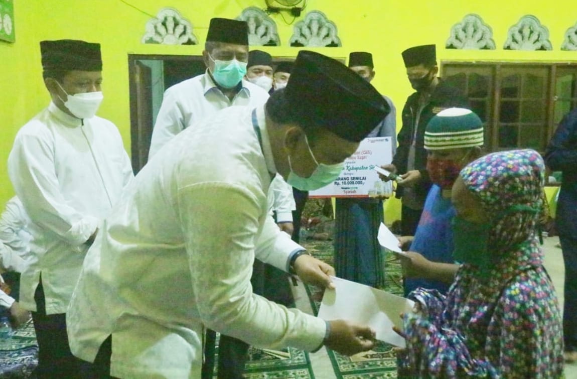 Dengan Protokol C-19 Ketat, Bupati Siak Alfedri Awali Safari Ramadhan Perdana di Bungaraya
