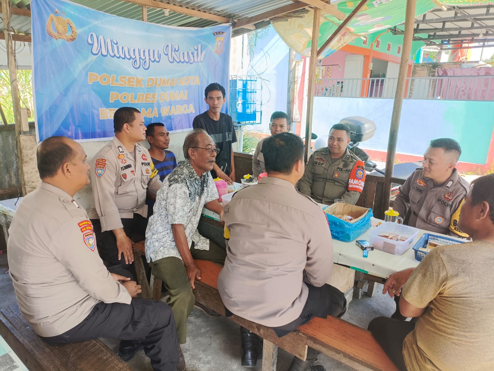 Polsek Dumai Kota dan Warga Bahas Kamtibmas Jelang Pemilu Melalui Minggu Kasih