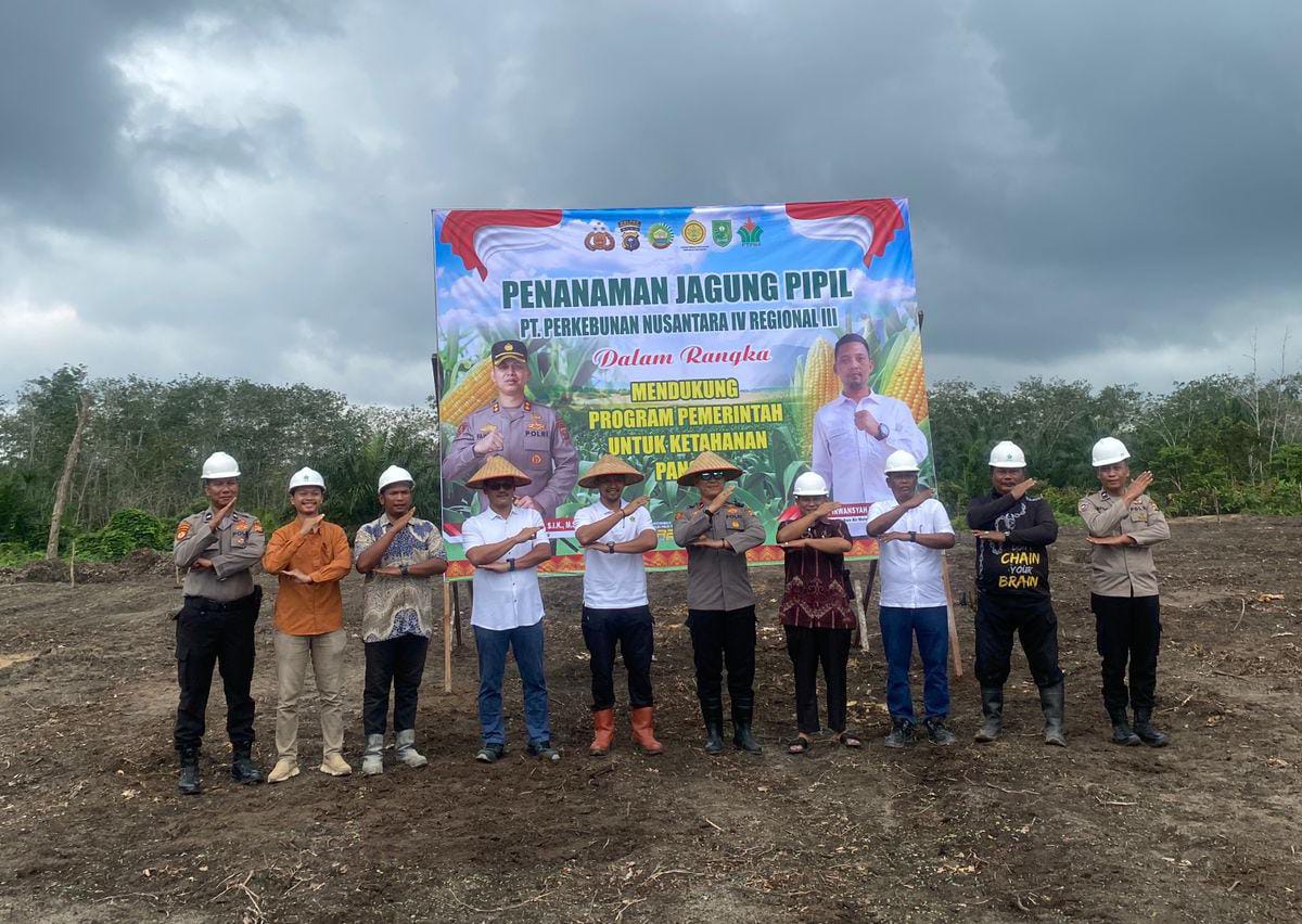 PTPN IV PalmCo Gandeng Polri Budidayakan Jagung Pipil untuk Perkuat Ketahanan Pangan di Riau