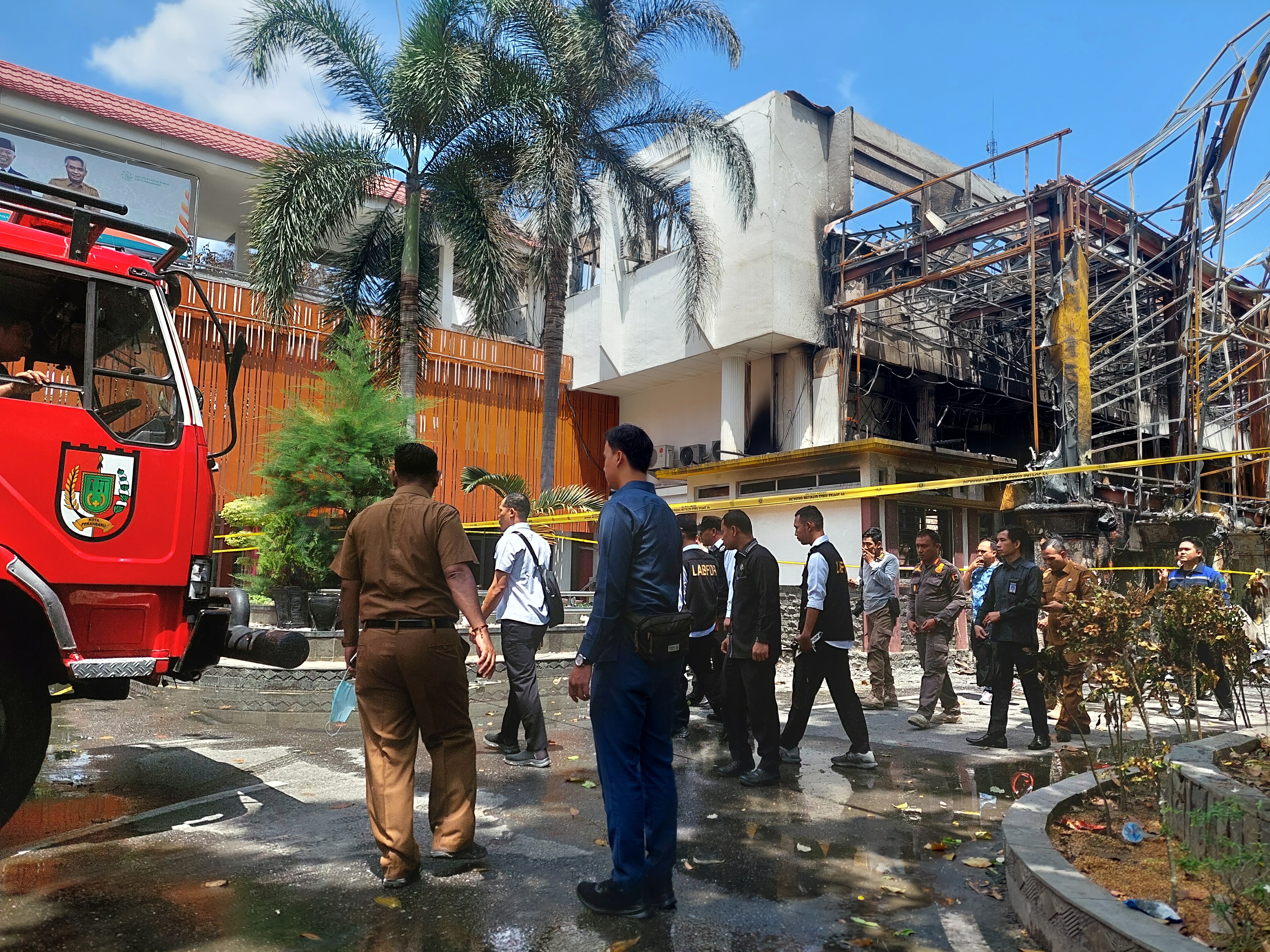 Pasca Tragedi MPP Terbakar, Tim Labfor Polda Riau Pelajari Penjalaran Api