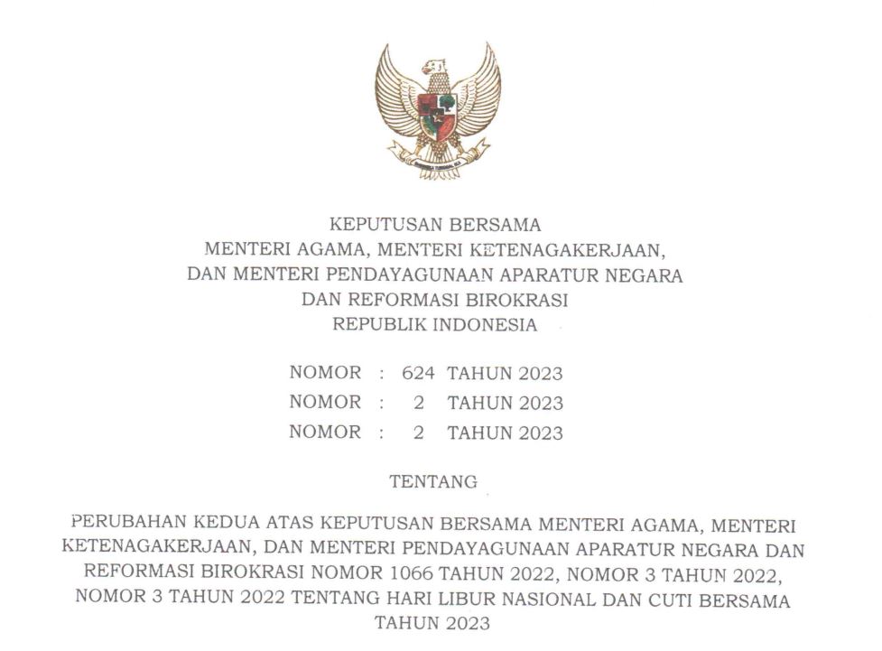 Penambahan Hari Libur Cuti bersama Iduladha 1444 H Upaya Peningkatan Ekonomi Daerah