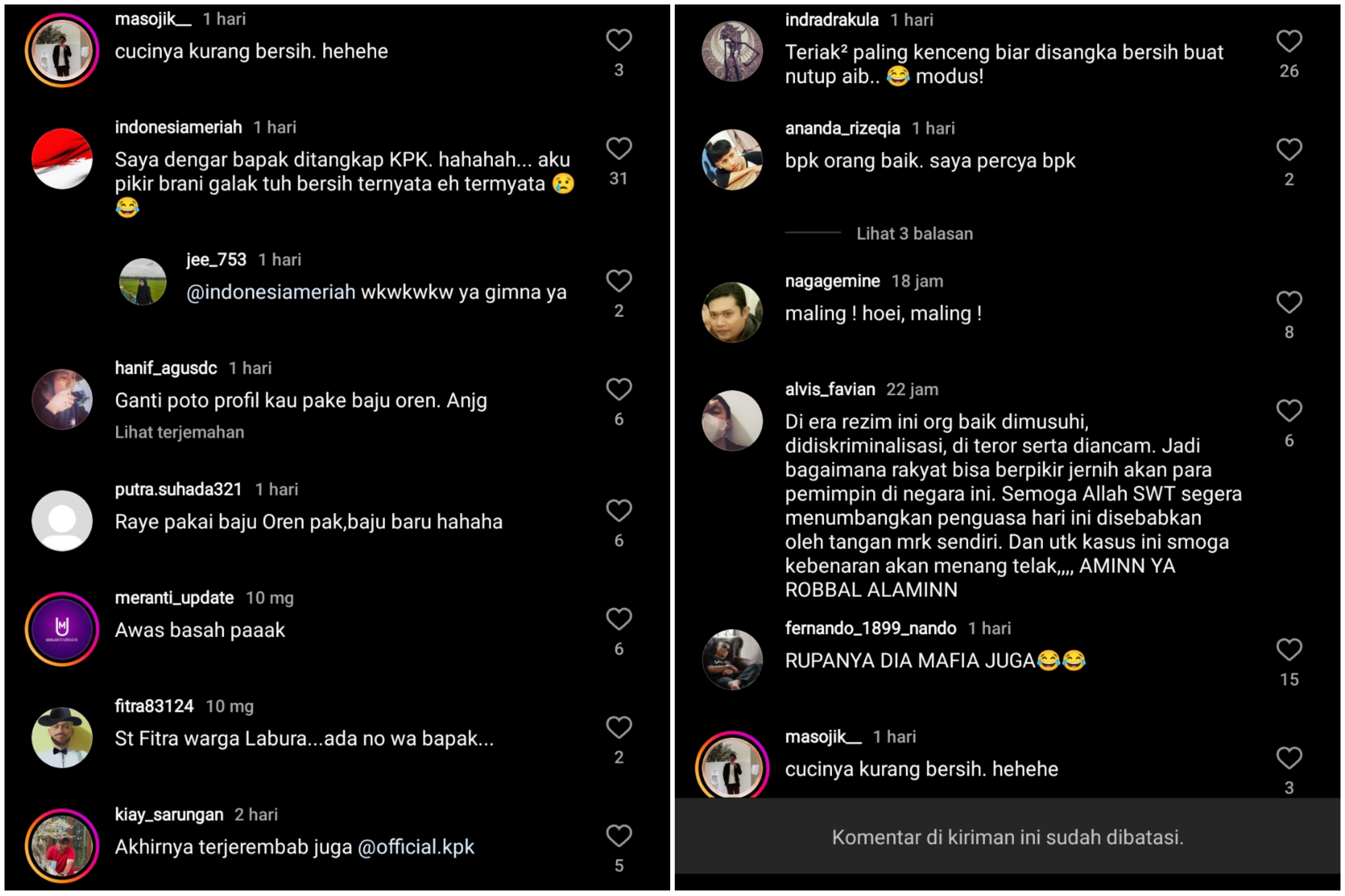 Usai Terjaring OTT KPK, Netizen Banjiri Kolom Komentar Instagram Bupati Adil