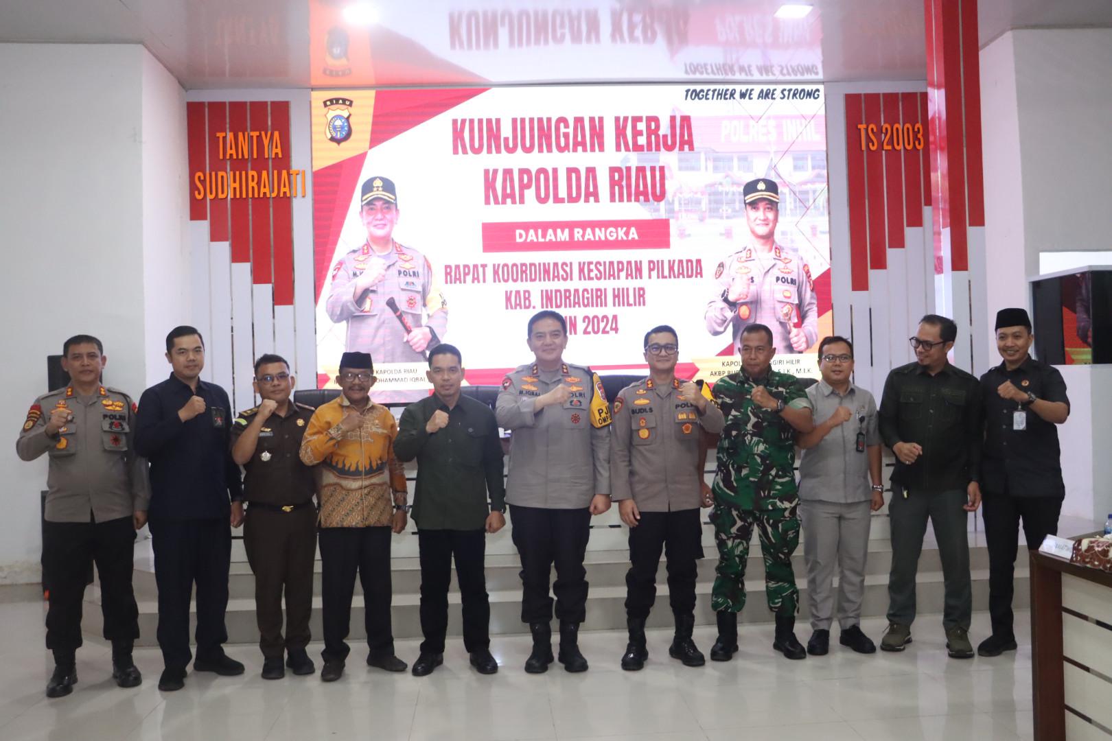 Kapolda Riau Kunjungi Polres Inhil untuk Kesiapan Pengamanan Pilkada Serentak