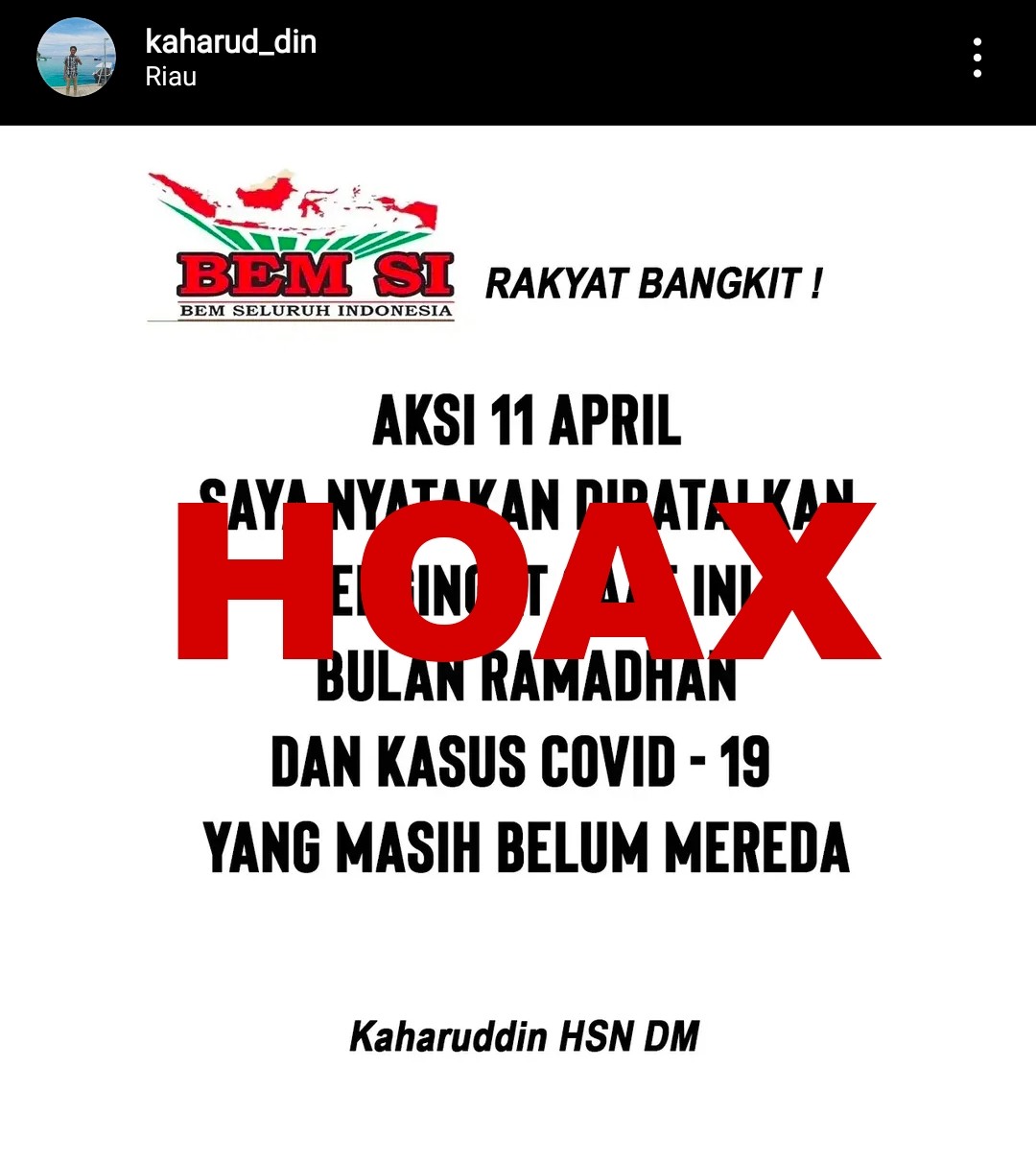 Akun Sosmed Diretas, Kahar : Kita Tetap Lanjutkan Aksi