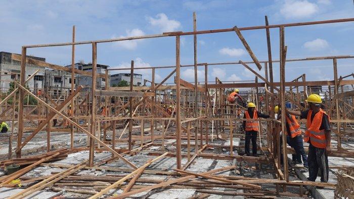 Besok, Atap Kios Sementara Pasar Cik Puan Pekanbaru Sudah Naik Pasca Kebakaran