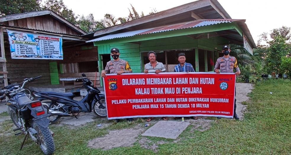 Polsek Teluk Meranti Rutin Lakukan Himbauan Larangan Bakar Lahan, Ini Tujuannya