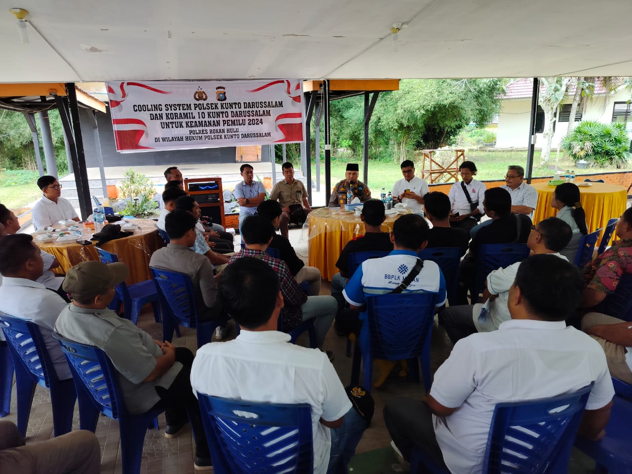 Polsek Kunto Sosialisasikan Pemilu Damai 2024 di PTPN V Sei Intan