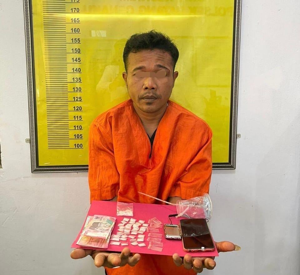 Miliki 38 Paket Sabu, Tompel Tak Berkutik Ditangkap Polisi di Indragiri Hulu