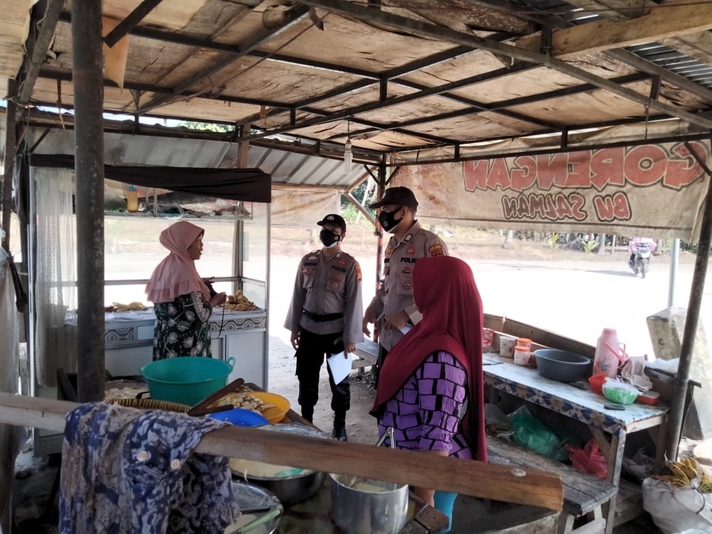 Wujudkan Wilayah Tertib Terhadap Prokes, Polsubsektor Pelalawan Gelar Operasi Yustisi