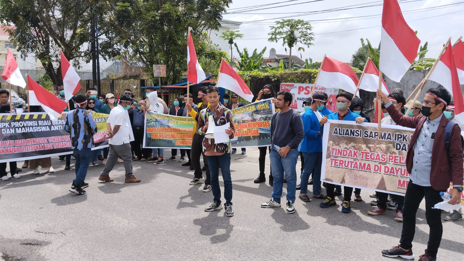 Massa SAPMA IPK Riau Bersama Masyarakat Kabupaten Siak Tuntut Keadilan Atas Dugaan Mafia Tanah