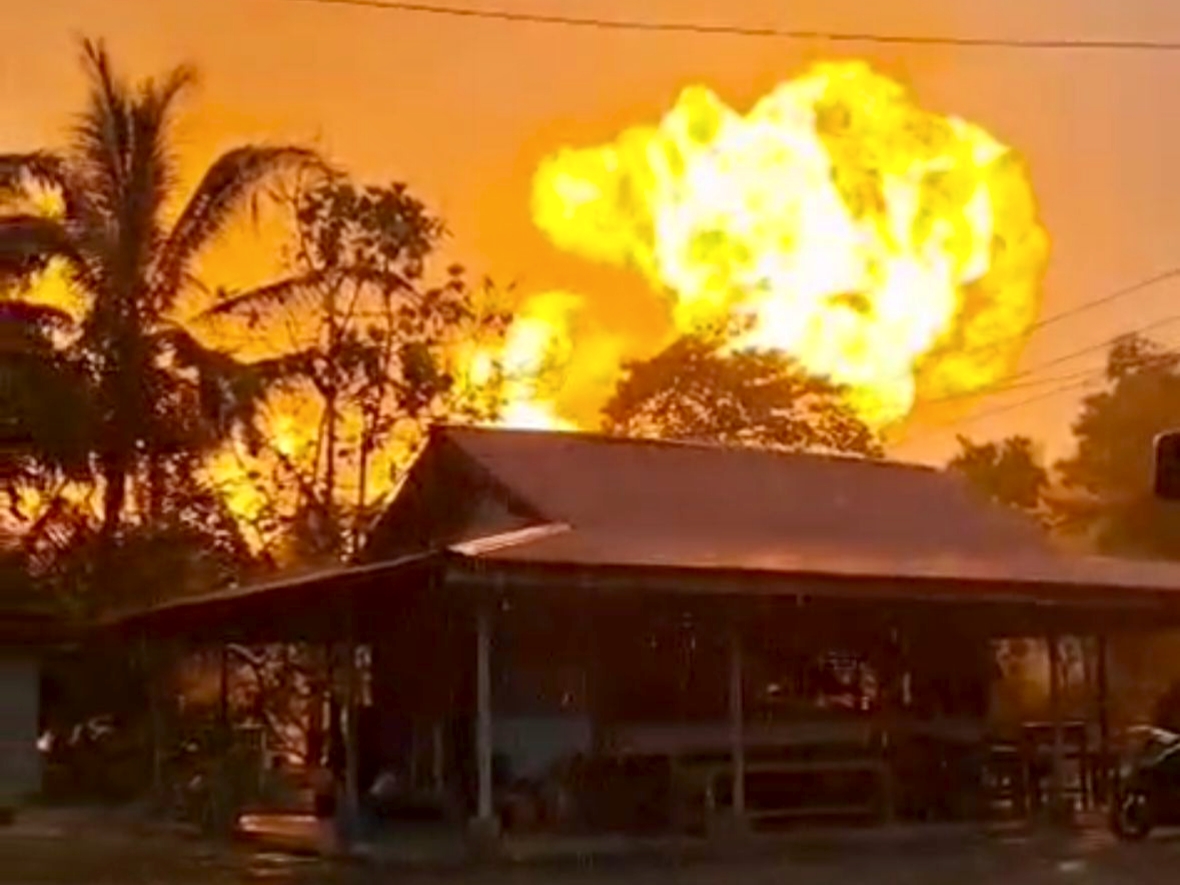 Pipa Gas PT TGI di Inhil Bocor dan Menyemburkan Api, Polisi Lakukan Pemgamanan