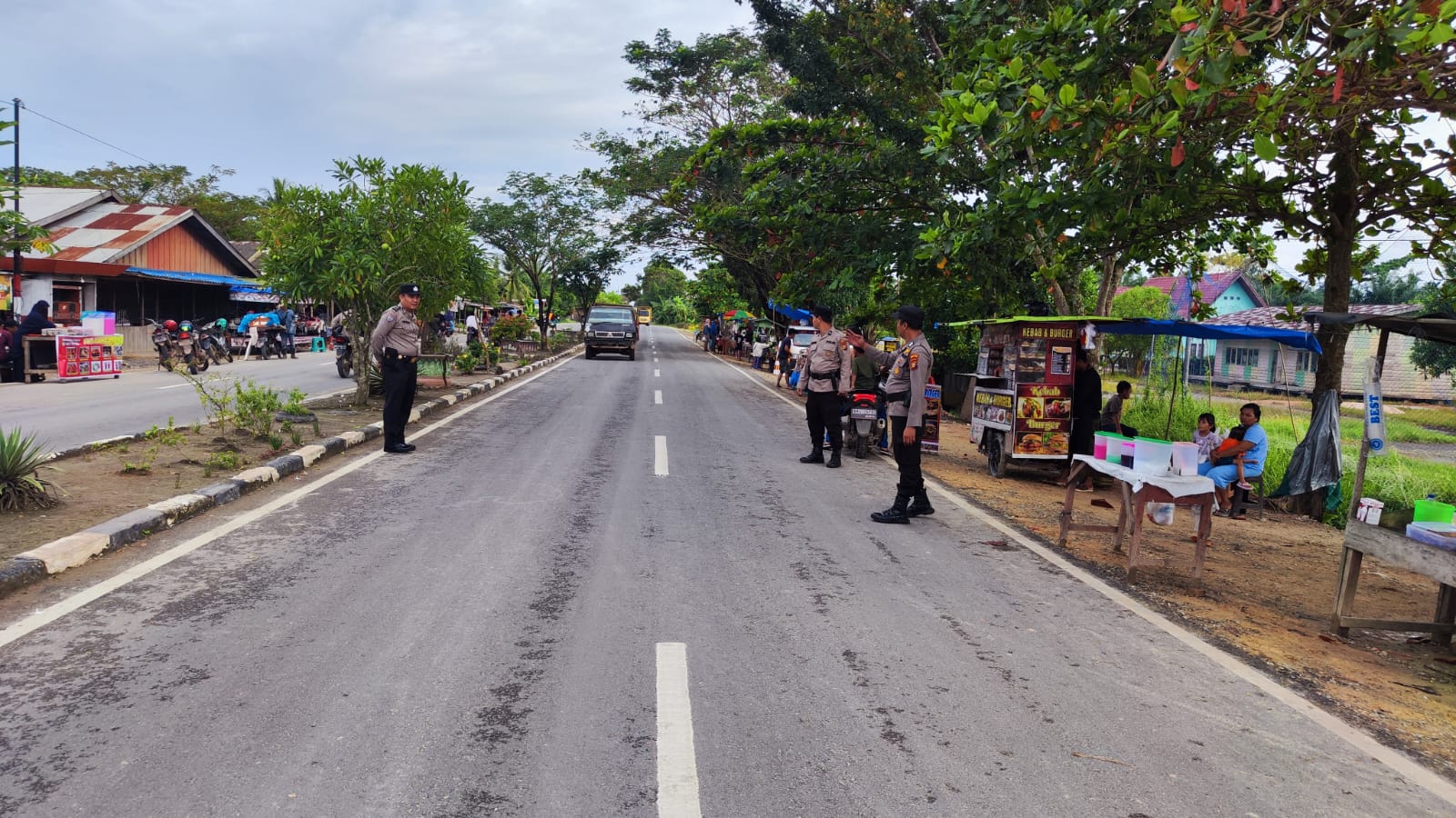 Polsek Bangko Pusako Gelar Patroli dan Pengamanan Bazar Ramadhan