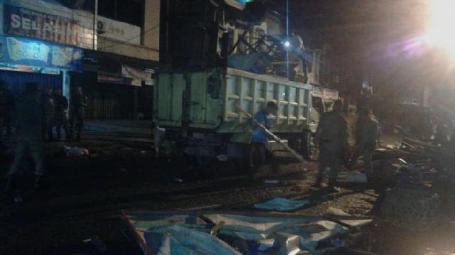 Akhirnya Pemko Lakukan Penggusuran PKL Pasar Teratai